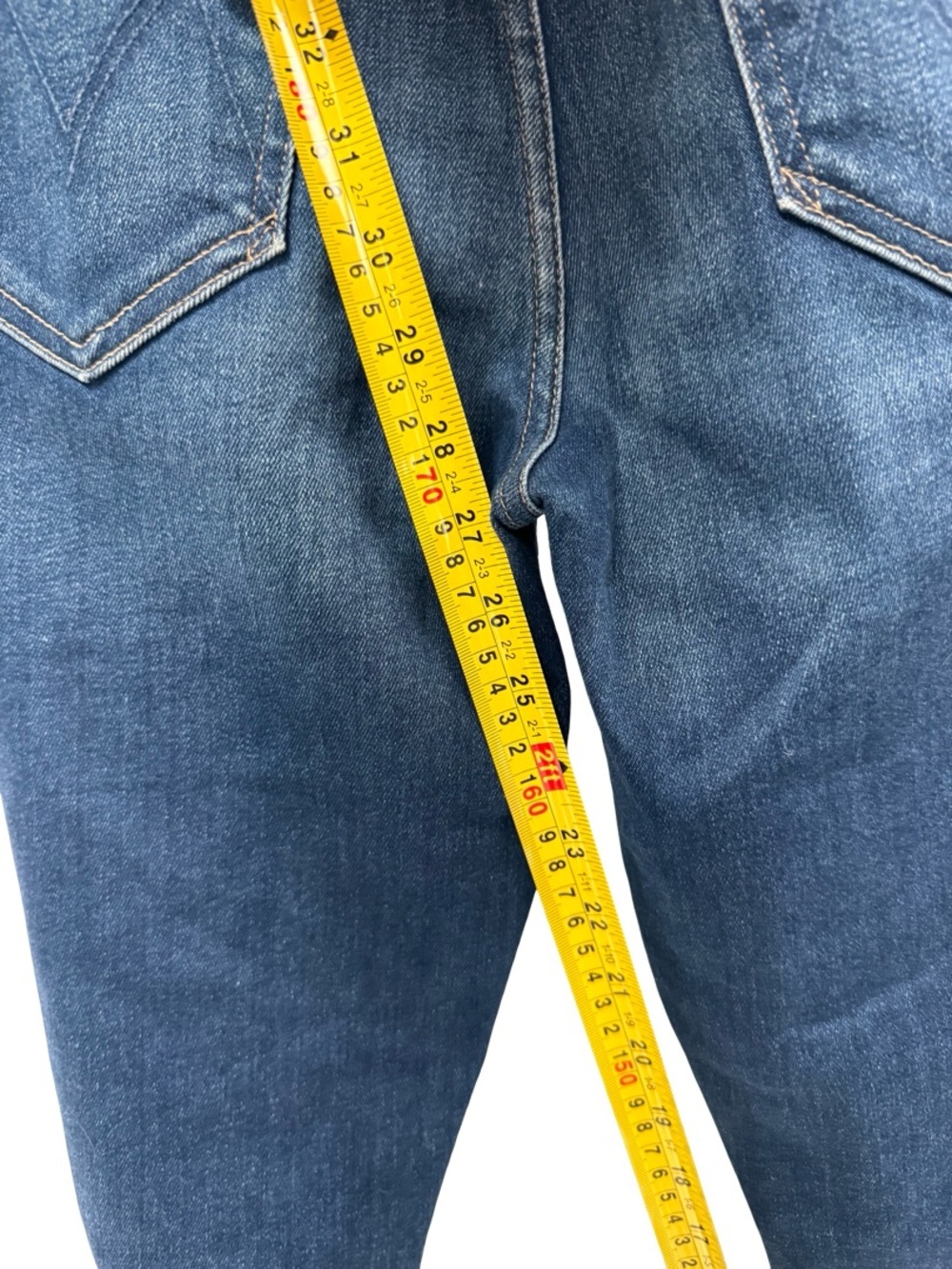 MOTHER The Stunner Ankle Fray Jeans Sweet Lime Wash High Rise Skinny 27 - Picture 11 of 16